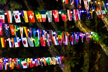 flags waving on wind