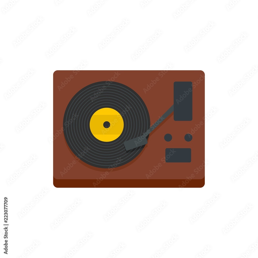 Vinyl player icon. Flat illustration of vinyl player vector icon for web design Vinyl player icon. Flat illustration of vinyl player vector icon for web design