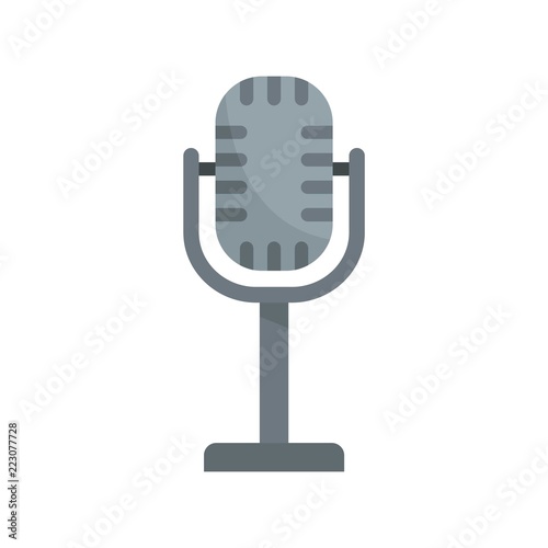 Studio microphone icon. Flat illustration of studio microphone vector icon for web design photo