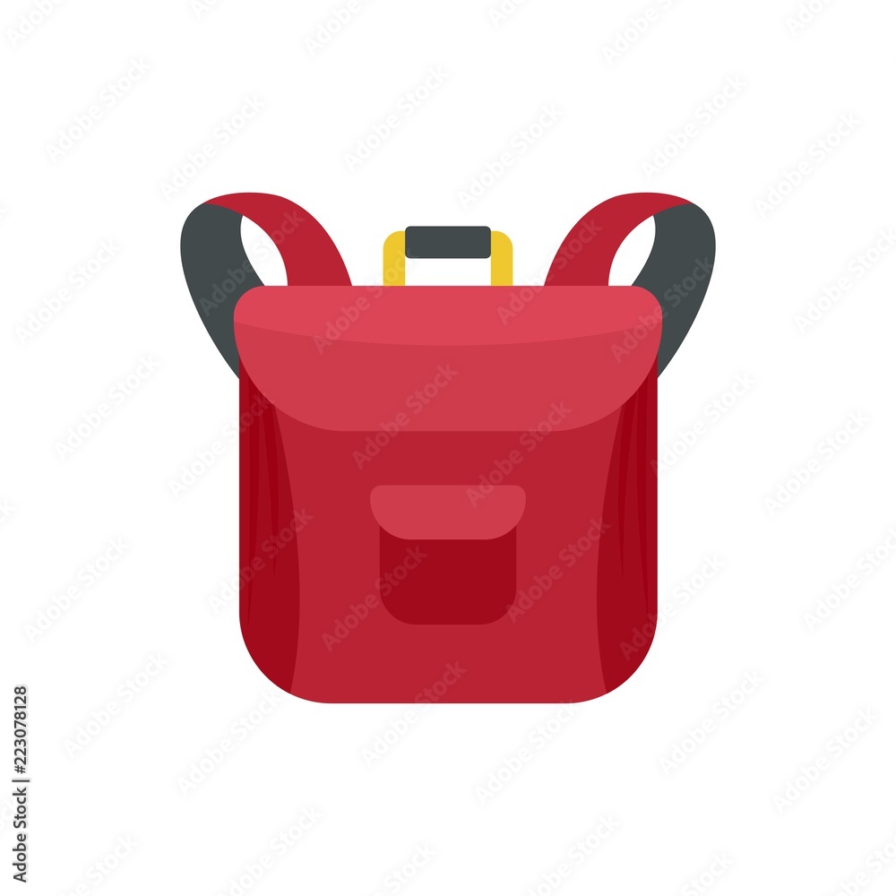Small backpack icon. Flat illustration of small backpack vector icon for web design