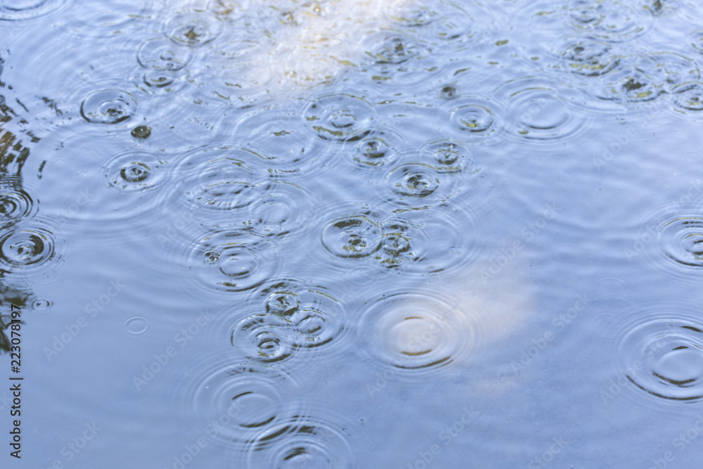 Raindrops on the water