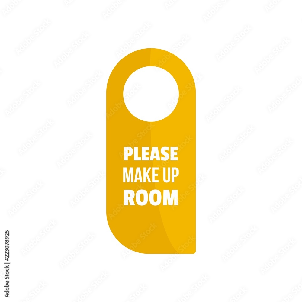 Fototapeta premium Please make up room hanger tag icon. Flat illustration of please make up room hanger tag vector icon for web design