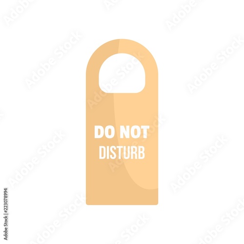 Do not disturb room tag icon. Flat illustration of do not disturb room tag vector icon for web design