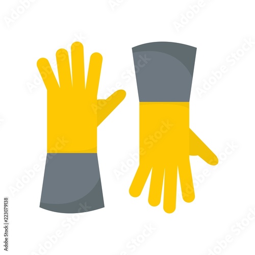 Farm gloves icon. Flat illustration of farm gloves vector icon for web design