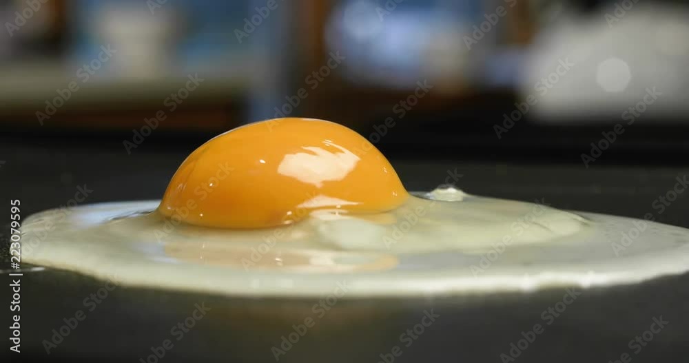 fried egg in skillet close up