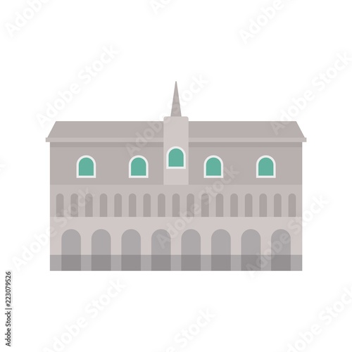 Historical building in city icon. Flat illustration of historical building in city vector icon for web design