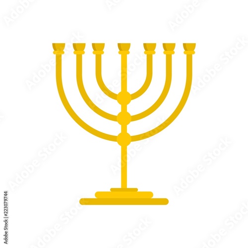 Gold stand for candle icon. Flat illustration of gold stand for candle vector icon for web design
