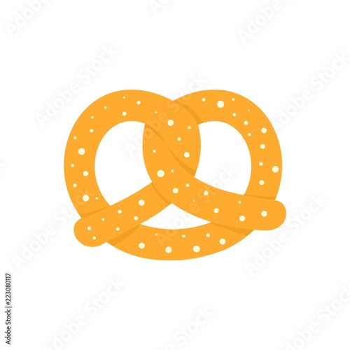Soft pretzel icon. Flat illustration of soft pretzel vector icon for web design