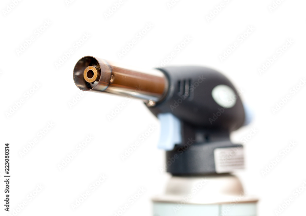 Camping gas cartridges on a white background