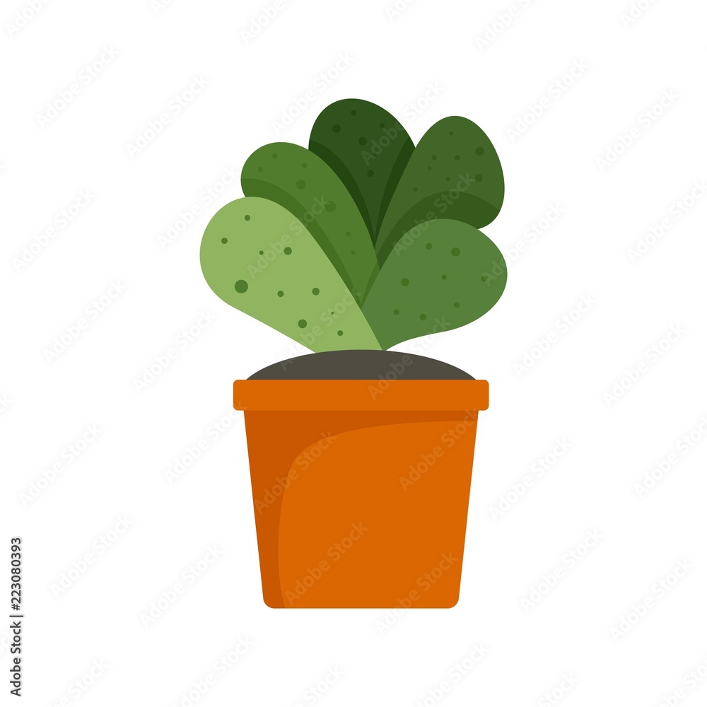 Fototapeta premium House cacti pot icon. Flat illustration of house cacti pot vector icon for web design