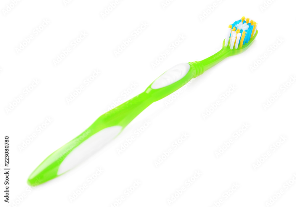 Manual toothbrush on white background. Dental care Manual toothbrush on white background. Dental care