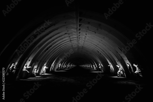 Ghosts in dark tunnel of nuclear power plant