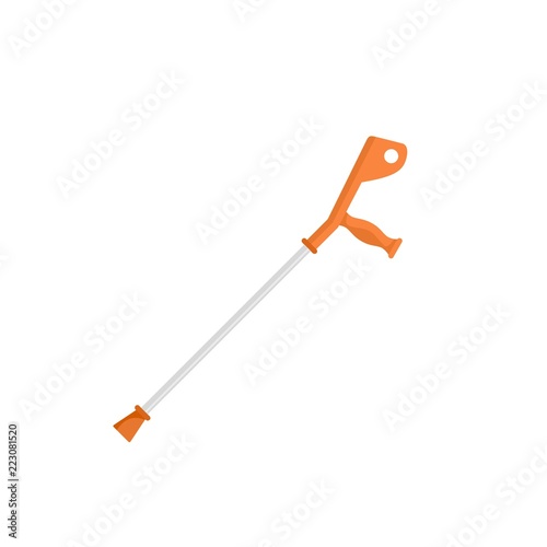 Crutch icon. Flat illustration of crutch vector icon for web design