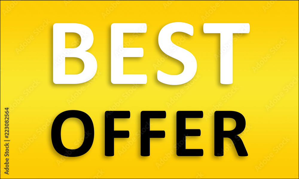 Best Offer - Golden business poster. Clean text on yellow background. Best Offer - Golden business poster. Clean text on yellow background.