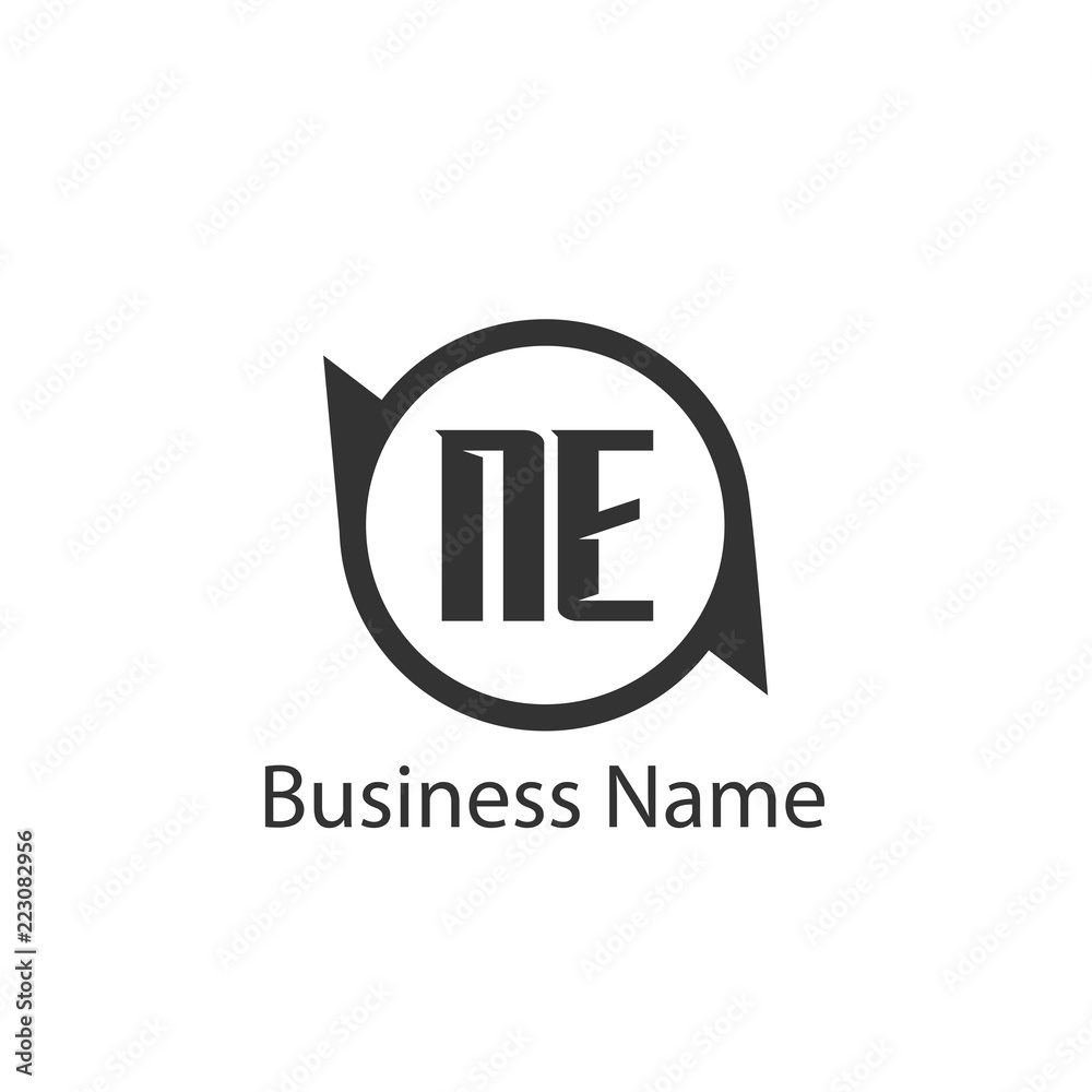 Initial Letter NE Logo Template Design