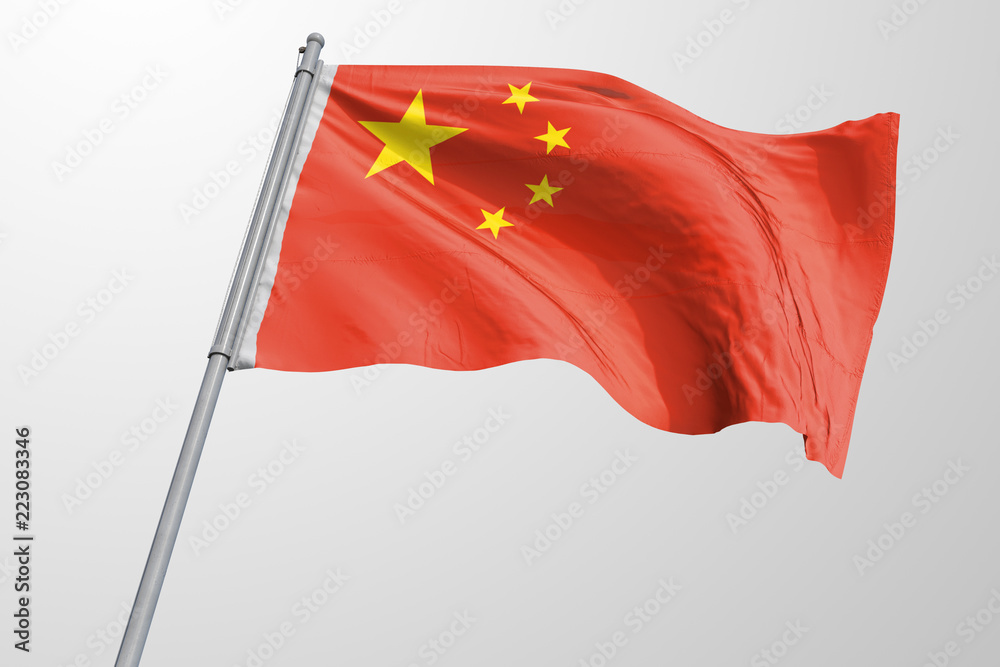 Isolated China Flag waving 3d Realistic China Flag Rendered Isolated China Flag waving 3d Realistic China Flag Rendered
