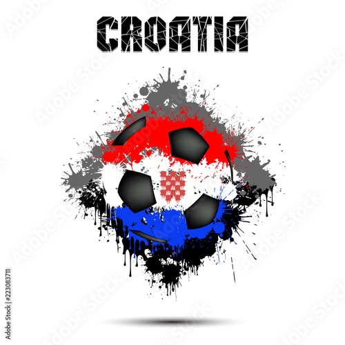 Soccer ball in the color of Croatia