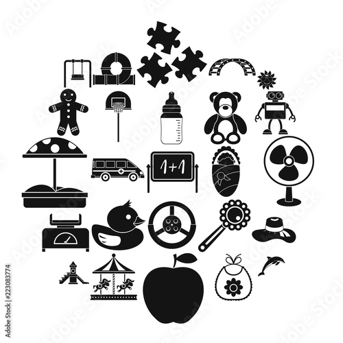 Children spontaneity icons set. Simple set of 25 children spontaneity vector icons for web isolated on white background