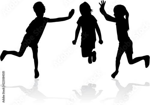 Childrens black silhouettes .
