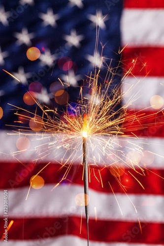 Fourth of july sparkler pyrotechnics july patriotism