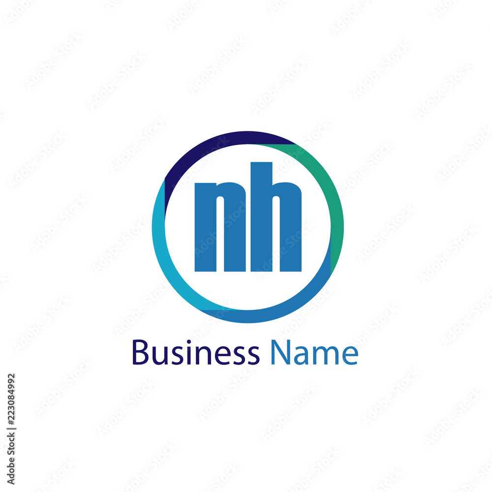 Initial Letter NH Logo Template Design