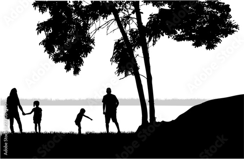 Family of silhouettes.