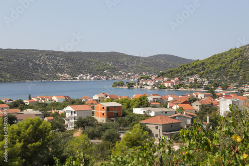 Panoramic view of small town, Dalmatia, Croatia.