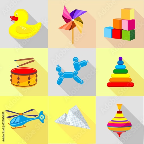 Knickknack icons set. Cartoon set of 9 knickknack vector icons for web isolated on white background