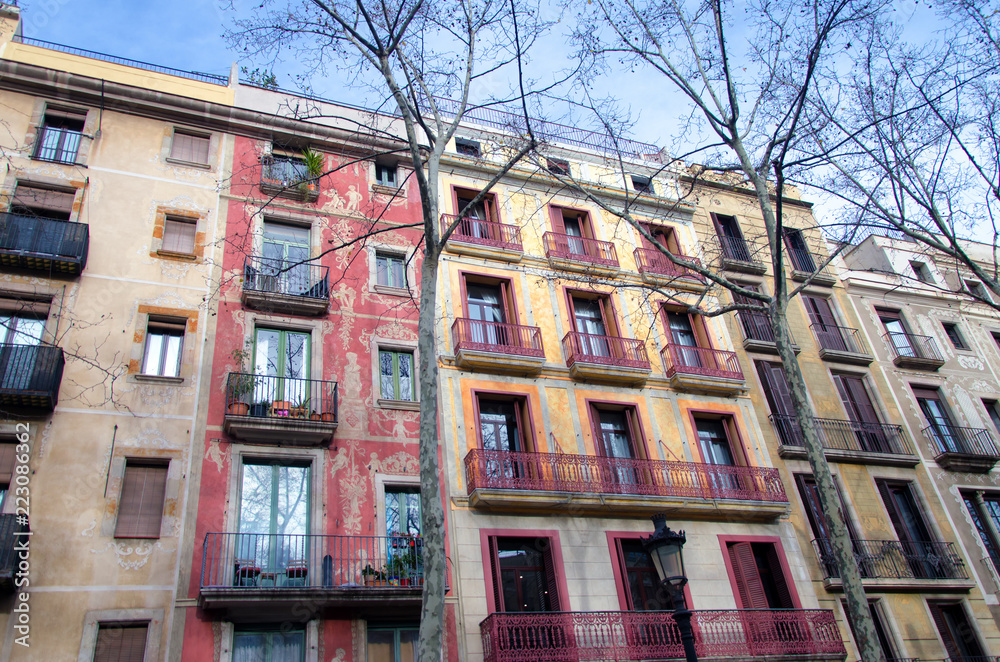 Painted Buildings in Barcelona