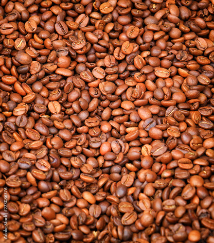 Roasted coffee beans background © Željko Radojko