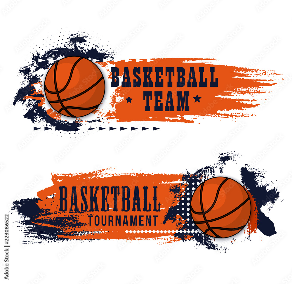 Fototapeta premium Basketball sport game grunge banner