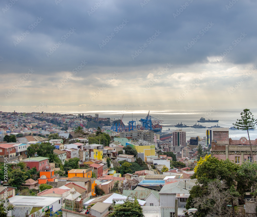 view of the city of Valparaiso Chile