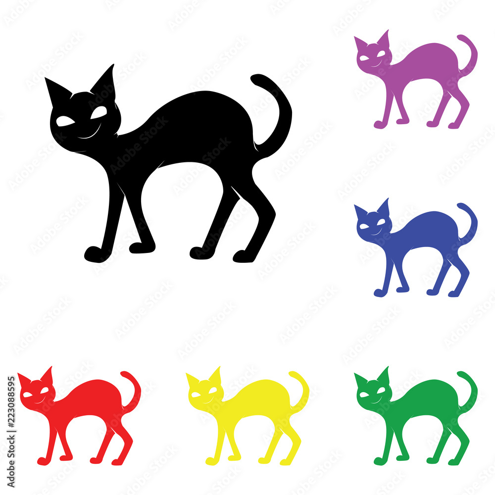 Element of Cat silhouette in multi colored icons. Premium quality graphic design icon. Simple icon for websites, web design, mobile app, info graphics