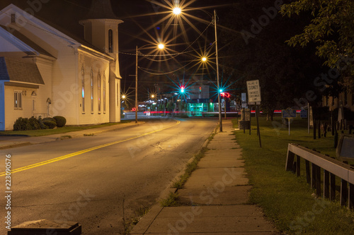 a night shot of the country town