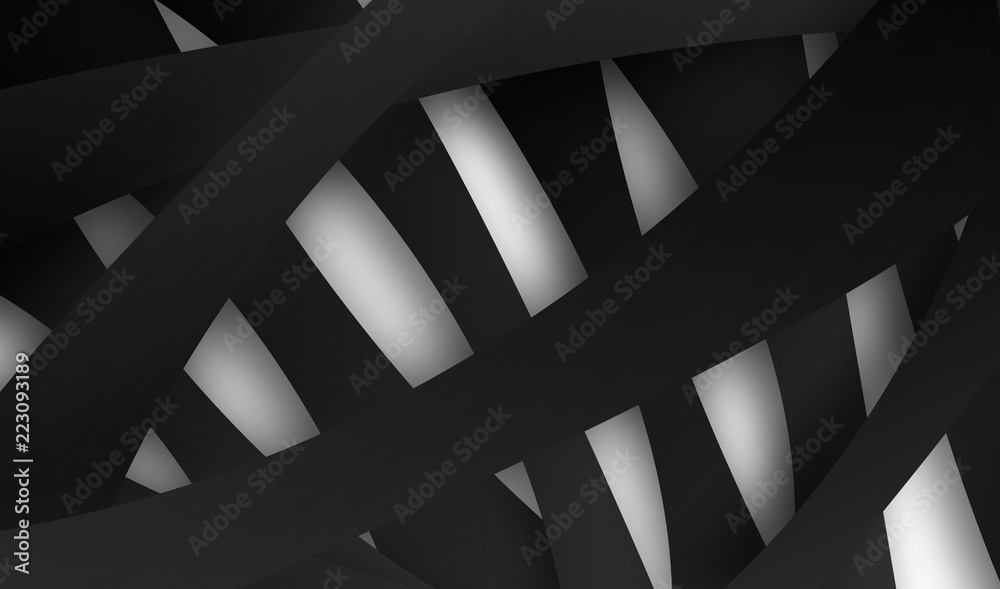 abtract black and white background, vector ,illustration, paper art style