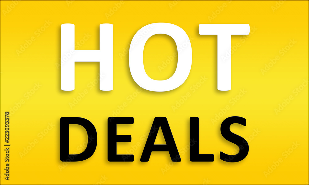 Hot Deals - Golden business poster. Clean text on yellow background. Hot Deals - Golden business poster. Clean text on yellow background.