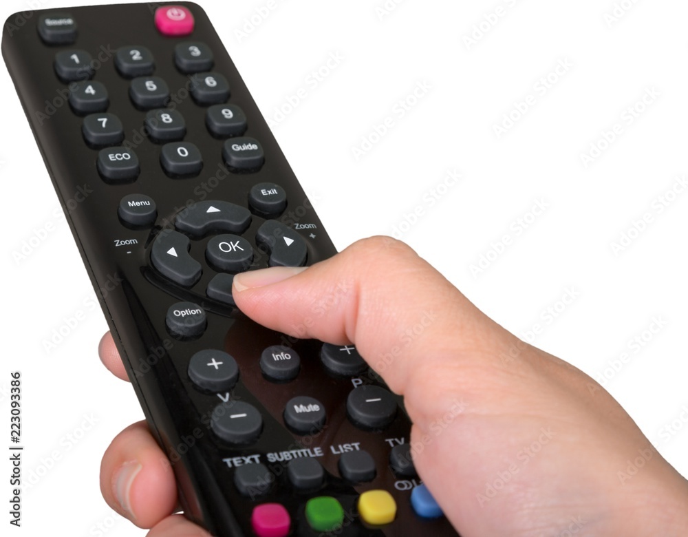Closeup on Hand Holding a Remote Control Closeup on Hand Holding a Remote Control