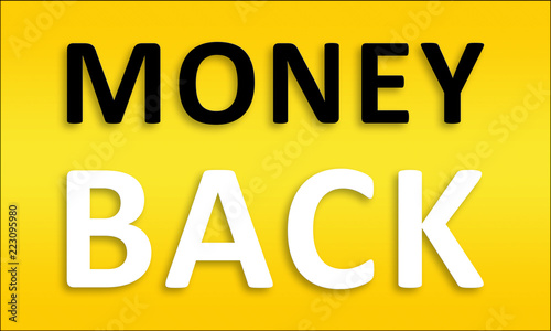 Money Back - Golden business poster. Clean text on yellow background.