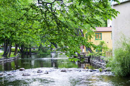 Canal in the town of Norrtälje in Sweden