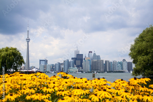 Canvas Print Toronto skyline from the Toronto islands, Ontario
