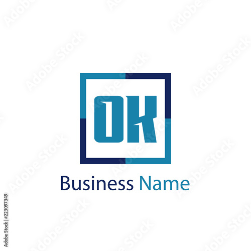 Initial Letter OK Logo Template Design