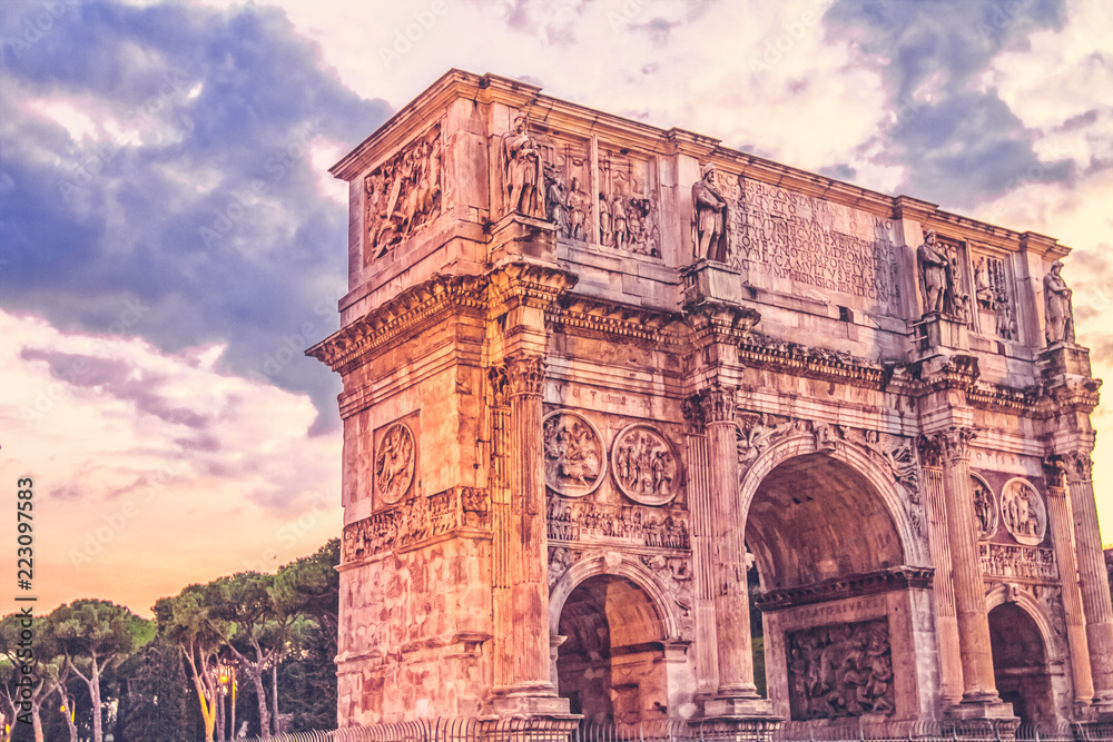 The Arch of Constantine in Rome, Italy