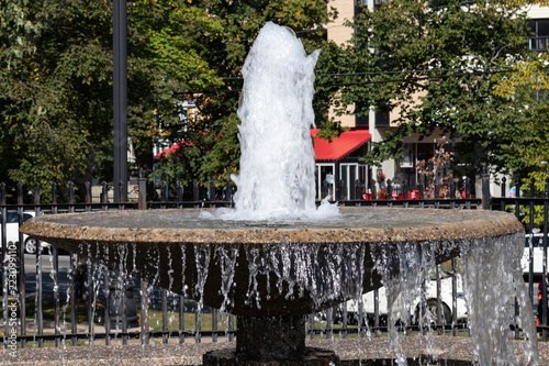 Olands fountain Victoria Park Halifax, summer sun, no people.