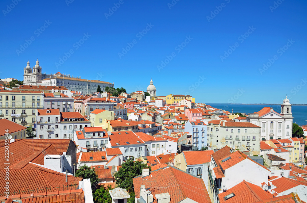 Alfama district in Lisbon,Portugal