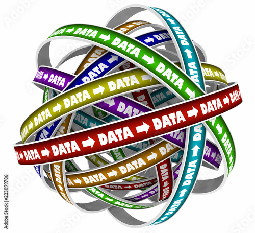 Obraz na płótnie Data Information Knowledge Figures System Process 3d Illustration