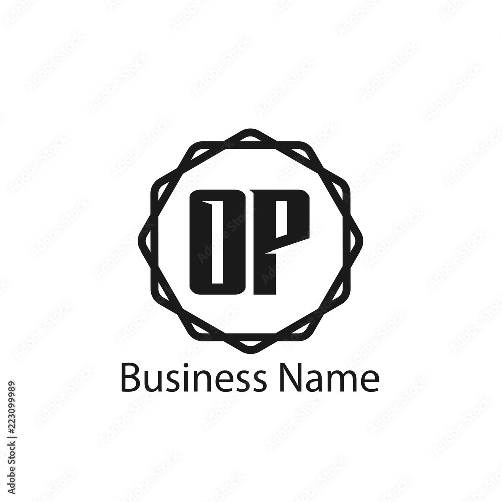 Initial Letter OP Logo Template Design