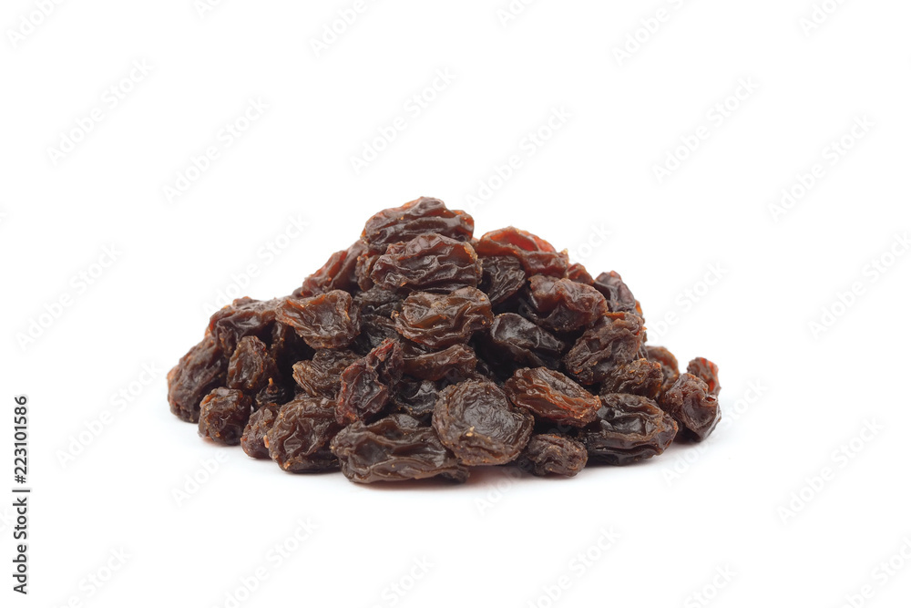 organic dried Raisins on white background, Currant organic dried Raisins on white background, Currant
