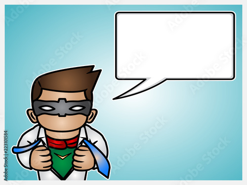 Illustration of a transformation superhero