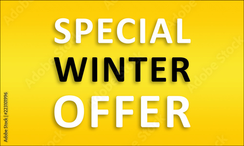 Special Winter Offer - Golden business poster. Clean text on yellow background.