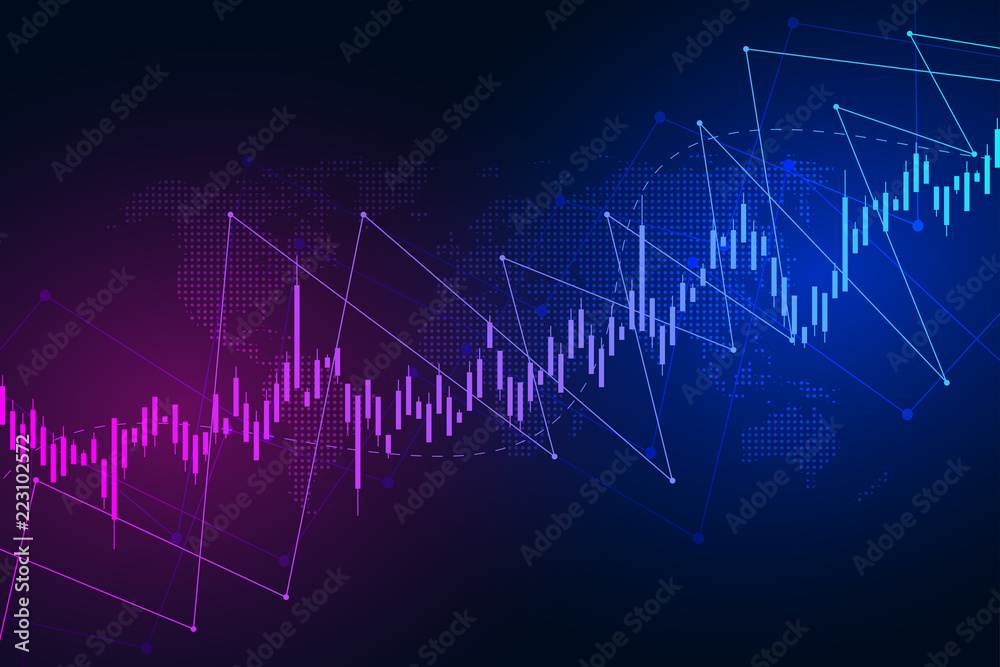Fototapeta premium Stock exchange chart market investment trading. Trading platform. Business graph. Vector Illustration